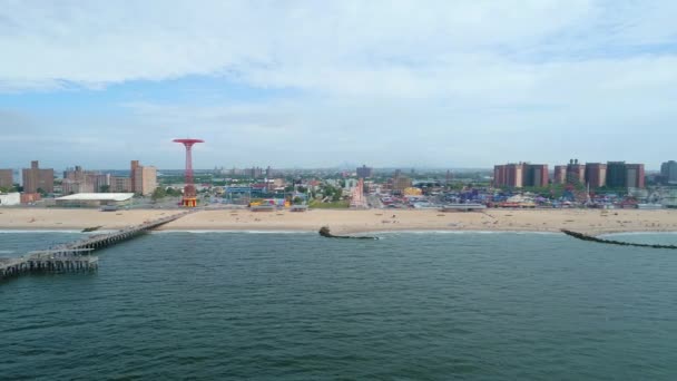 Czas wideo Coney Island Beach Nowy Jork 4k 30p — Wideo stockowe