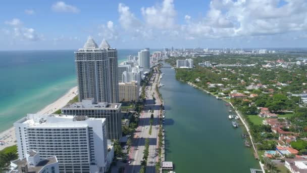 Blå och gröna Diamond Miami Beach — Stockvideo