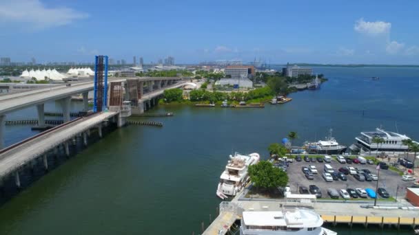 Puerto Miami puente abierto 4k 24p — Vídeo de stock