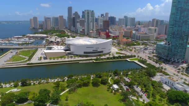 Tot oprichting van de drone video van Downtown Miami 4k 24p prores — Stockvideo