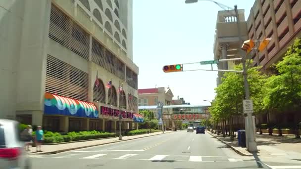 Conducir imágenes Caesars Casino Atlantic City 4k — Vídeo de stock
