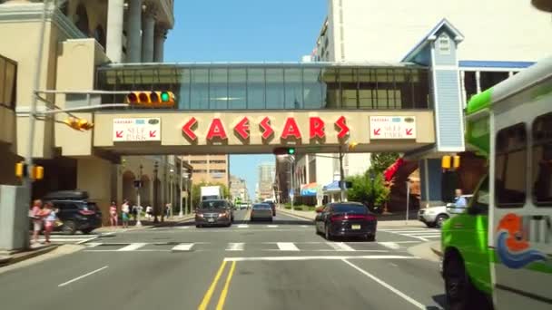 Vezetői túra felvételeket Caesars kaszinó és Ballys Atlantic City 4k — Stock videók