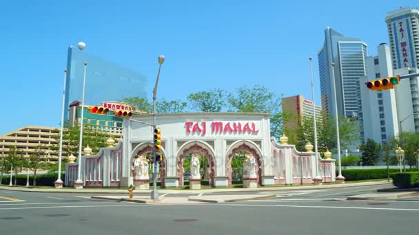 Vídeo panorámico de la calle Taj Mahal Atlantic City NJ — Vídeos de Stock