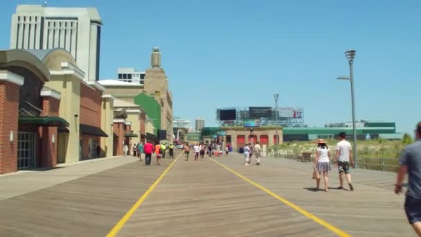 Vlog Atlantic City boardwalk 4k — Stok video