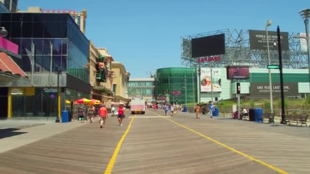 4 k Video prohlídka z Atlantic City boardwalk — Stock video