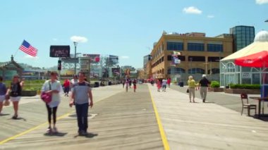 Atlantic City boardwalk stok video 4k