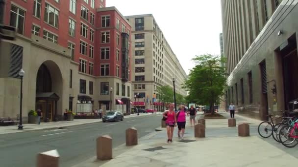 Berkley street Innenstadt von Boston — Stockvideo