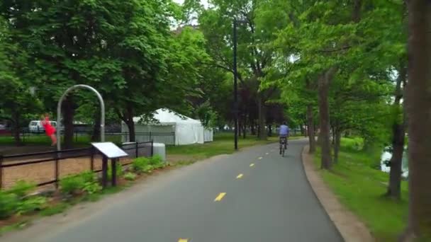 Trilha de bicicleta Boston MA EUA 4k — Vídeo de Stock