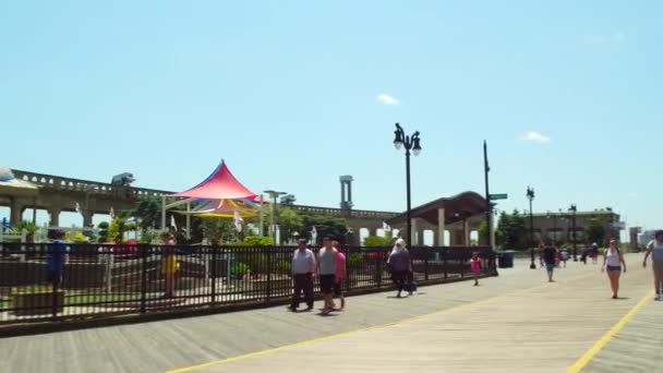 Kennedy plaza atlantische Stadtpromenade 4k — Stockvideo