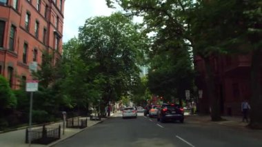 Sürücüleri Pov Boston Commonwealth Ave 4k