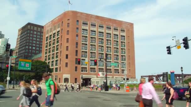 Atlantic Avenue och Seaport Boulevard Boston — Stockvideo