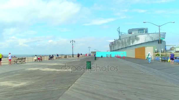 Boardwalk Coney Island New York akvaryum 4k — Stok video