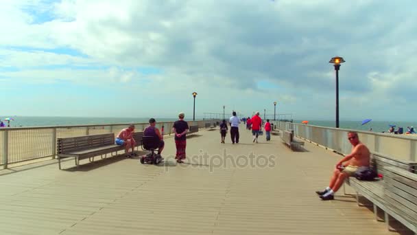 Coney Island cais de pesca 4k — Vídeo de Stock