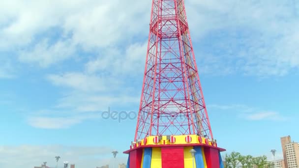 Salto en paracaídas de Coney Island 4k — Vídeos de Stock