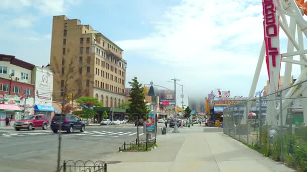 Coney Island Surf Avenue famous place — Stock Video