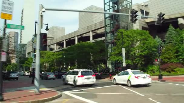 За рулем Атлантик-авеню Бостон США 4k — стоковое видео