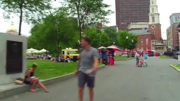 Jorda rörelse bilder Boston Common Park 4k — Stockvideo