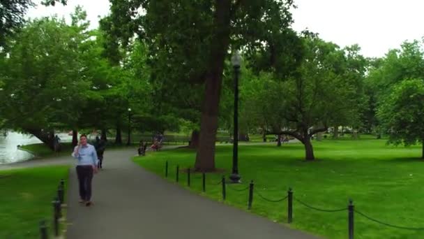 Boston openbare tuin 4k — Stockvideo