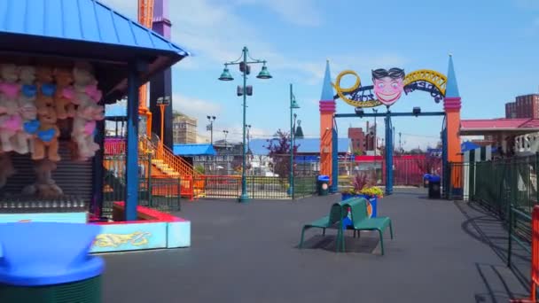 Krzyk strefy o luna park coney island Ny 4k — Wideo stockowe
