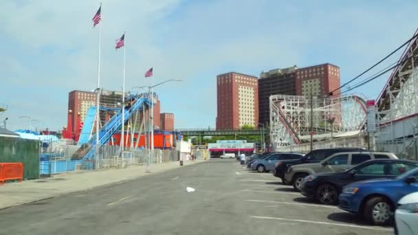Gatubilden Coney Island Ny — Stockvideo