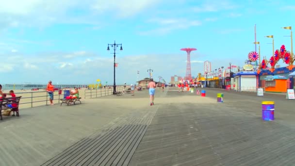 Coney Island 4k yaz — Stok video