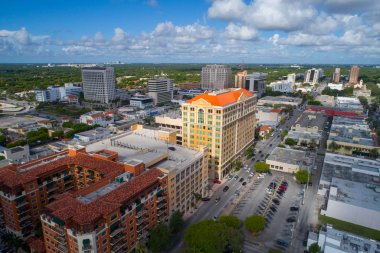 Coral Gables Miami Fl hava dron görüntü