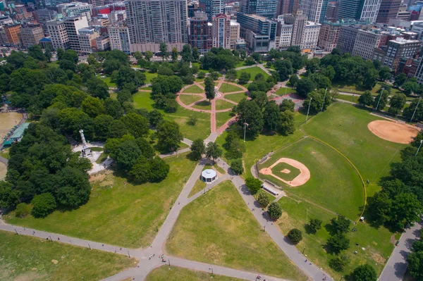Boston Common park aerial image — Stock Photo, Image