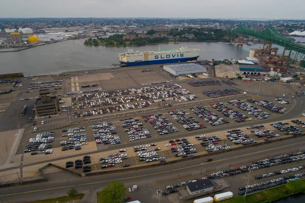 Glovis auto transporte no porto automático de Boston — Fotografia de Stock