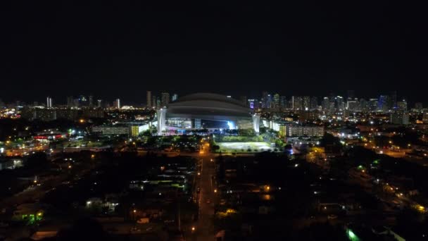 Aerial establishing shot Marlins Park — Stock Video