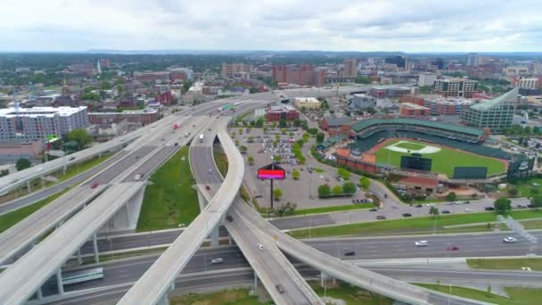 Aeronave drone vídeo Louisville Slugger Stadium — Vídeo de Stock