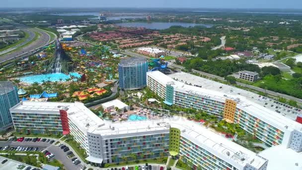 Aerial Volcano Bay Resort Orlando 4k — Stock Video