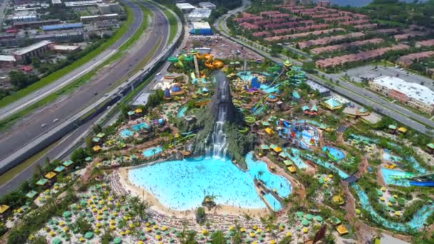 Volcano Bay Beach Resort Orlando 4k воздушный тур — стоковое видео