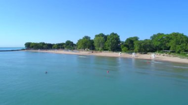 Chicago Evanston plaj 4k hava video