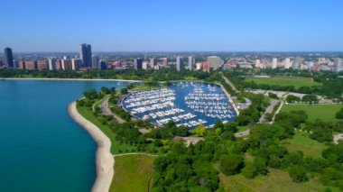 Tekne liman hava Chicago 4k