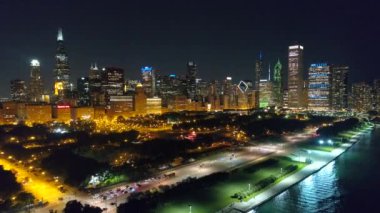 Gece hava Chicago ABD 4k