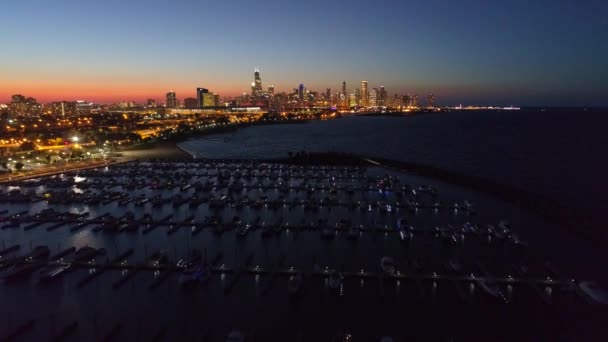 Chicagói Michigan-tó kikötője 4k — Stock videók