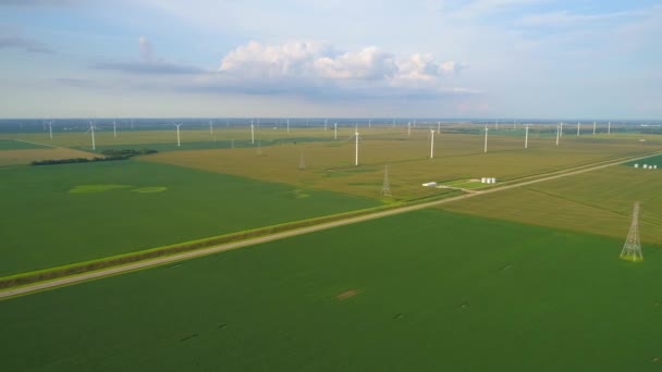 USA wind farm turbines 4k 60p — Stock Video