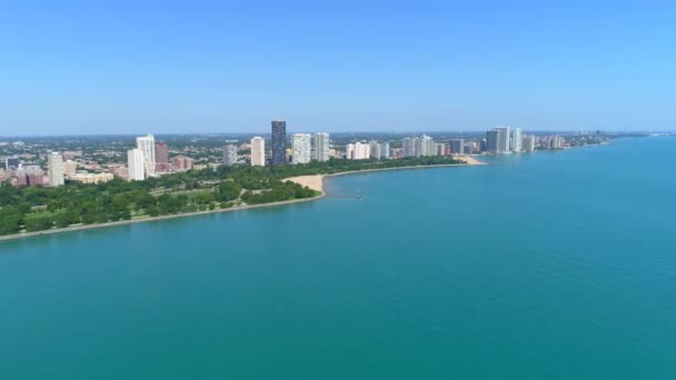 Evanston Beach Chicago hyperlapse 4 x speed — стоковое видео