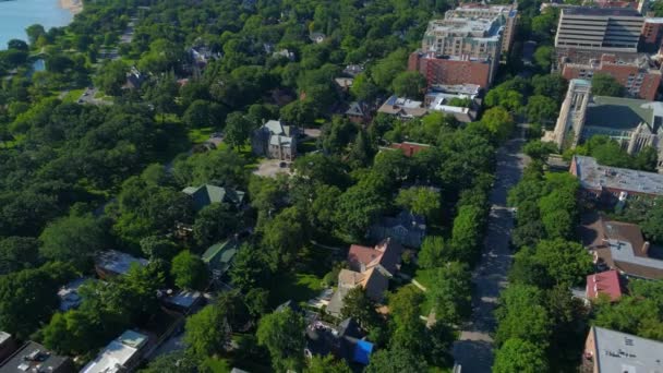 Evanston Chicago luchtfoto 4k — Stockvideo