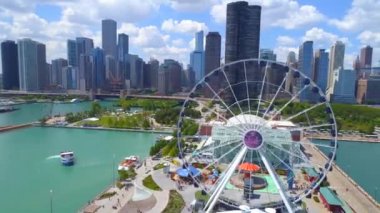 Chicago Navy Pier Downtown 4k 60p