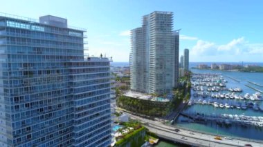 Gök olayları ortaya Miami Beach Macarthur Causeway 4k 60p