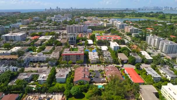 Antena disparo Bay Harbor islas de Miami Beach 4k 60p — Vídeos de Stock