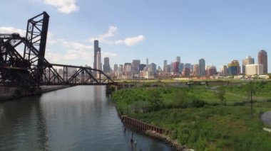 Ping tom Memorial Park Manzaralı Downtown Chicago