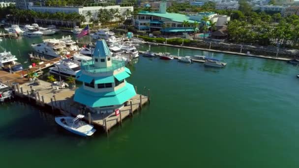 Aerial strzał Marina Miami Beach 4k 60p — Wideo stockowe