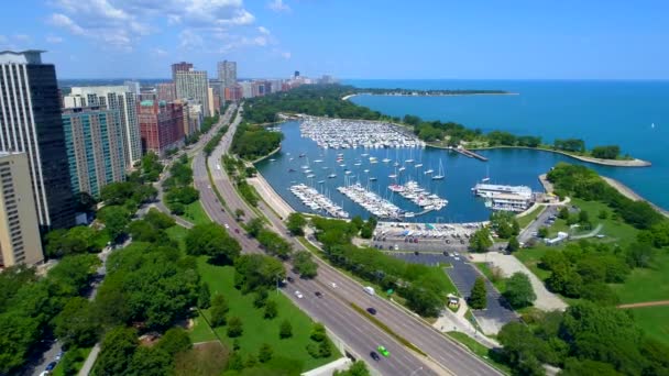 Belmont Harbor Chicago 4k — Stockvideo