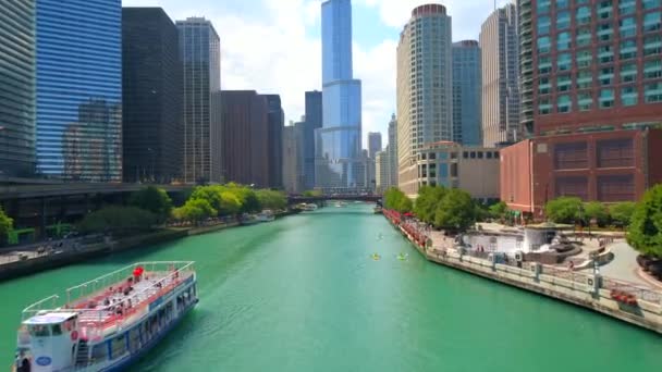 Chicago River 4k 60p — Stock Video