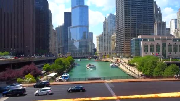 Chicago River 4k 60p — Stok video