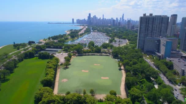 Birdseye görünümü doğal Chicago 4k — Stok video