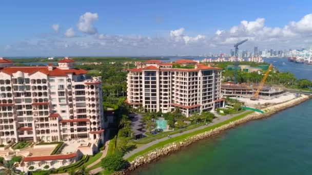 Fisher Island utveckling Miami Beach — Stockvideo