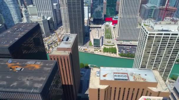 Blick in die Innenstadt Chicagos — Stockvideo